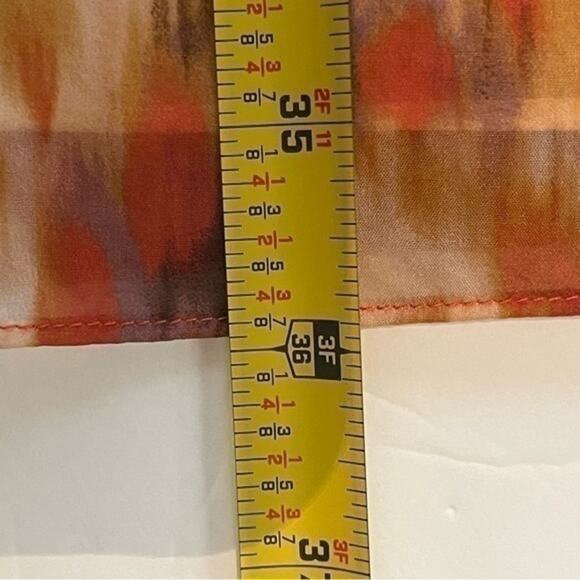 Ann Taylor Orange Silk Watercolor Print Fitted Party Event Dress NWOT Size 4 - Picture 13 of 13